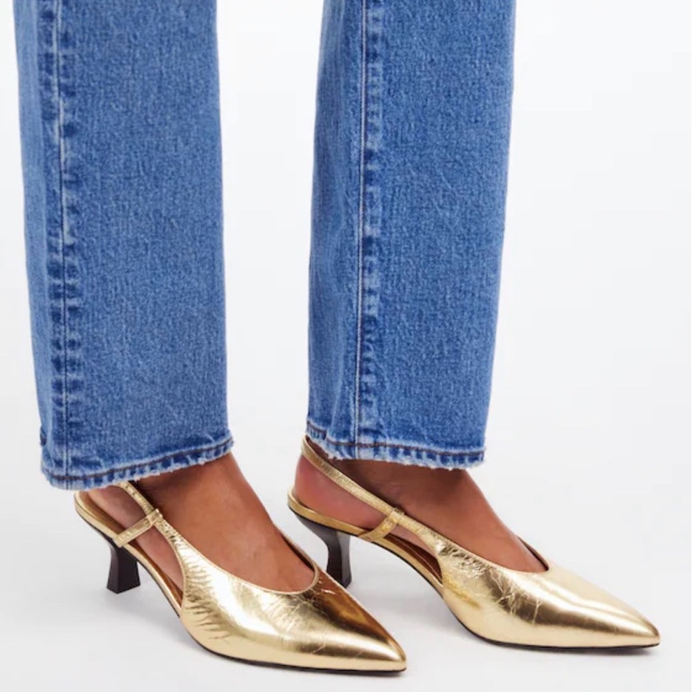 Madewell Gold Slingback Heels